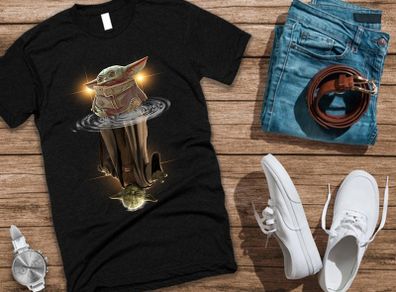 Yoda Child Water Reflect Yoda Star War T Shirt star wars movie t-shirt baby Yoda