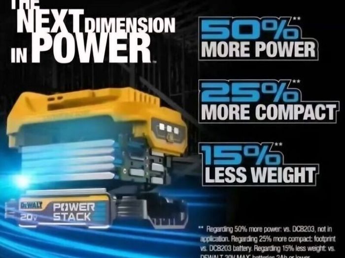 DeWALT 18V XR Cordless Brushless Jigsaw And 5AH 18V XR Powerstack Battery. Next Gen 1.7AH 3.5AH 5AH 18V XR PowerStack Batteries. DeWALT 12V - 54V Multi Voltage Chargers. 12A 54V Flexvolt Charger 12AH 54V Flexvolt Batteries.