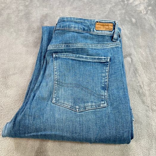 FAT FACE Womens Elise Wide Leg Jeans UK 14R W32 L29 Pale Mid Denim