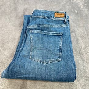 FAT FACE Womens Elise Wide Leg Jeans UK 14R W32 L29 Pale Mid Denim