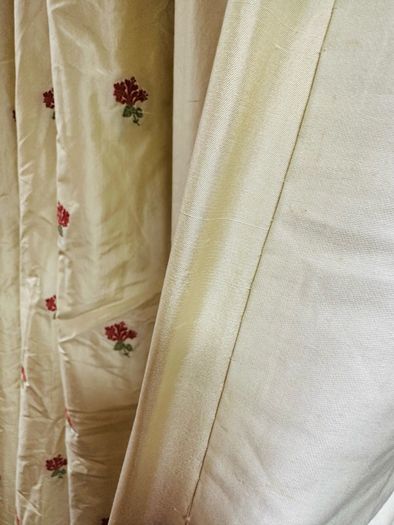 Very Large Stunning Single Silk Interlined Curtain 60"/153cm x 95"/241cm drop