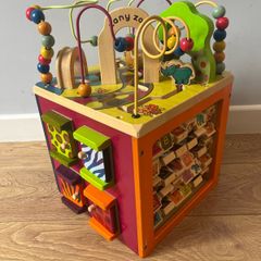 Zany Zoo wooden activity cube