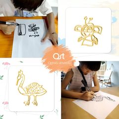Personalized Child's Drawing Necklace | 925 Sterling Silver | Custom Kids Artwork Jewelry | Handmade Keepsake Gift