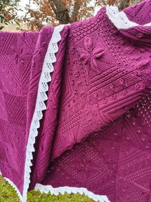 large vintage knitted blanket