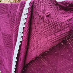 large vintage knitted blanket