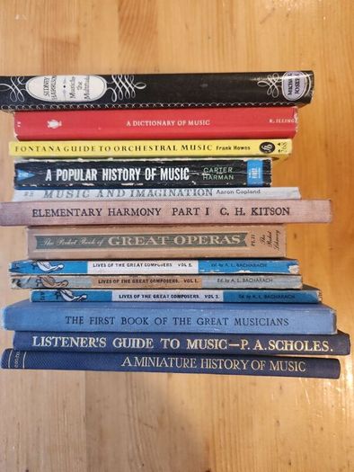 Musical Books X 14 Vintage And Some First Edition. Mostly In Good Condition.  See Photos For Same.