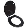Toilet Seats with Soft Close Lids 2 pcs MDF Black Image 2