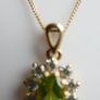 Vintage 9Ct Yellow Gold 375 Oval Peridot Pendant with L-22,5" Chain 2,5g Image 2