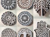 Beautiful Wooden Handmade Printing Block Stamp Block Decorative Textiles Crafts Tattoo 6cm