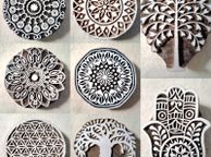 main image for ad Beautiful Wooden Handmade Printing Block Stamp Block Decorative Textiles Crafts Tattoo 6cm