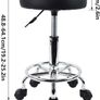 MULTIPLE COLOURS AVAILABLE  PU Leather Round Rolling Stool with Foot Rest Swivel Height Adjustment Spa Drafting Salon Tattoo Work Office Massage Stools Task Chair Small Image 6