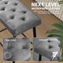 Set of 2 Bar Stools, Bar Stools with Microfibre Leather, Retro Bar Stools with Footrest, Counter Stool, 62.5 cm High, Kitchen Stools Without Backrest for Bistro, Kitchen, Dining Room, Grey Image 4
