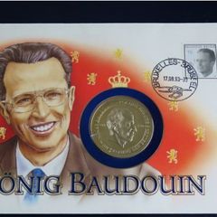 King of Belgium coin medal stamp cover 1993