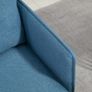 Button-tufted accent chair, upholstered armchair, removable cushions, Black + Gold + Blue Image 4