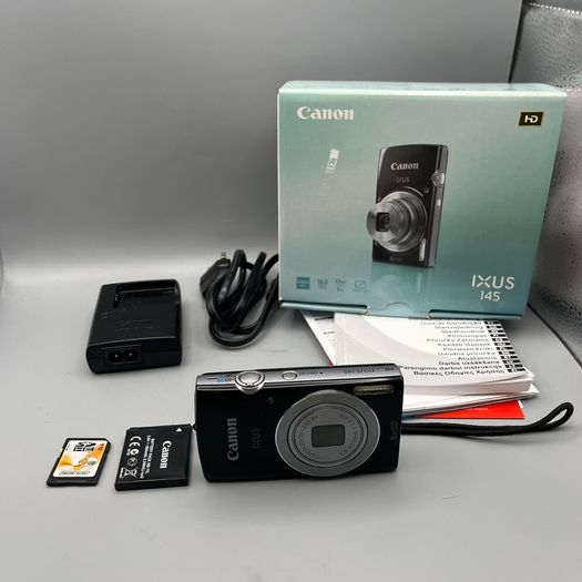 Canon IXUS 145 16MP Digital Camera Black - Boxed - Full Kit