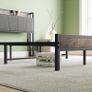 Double Bed Frames with Storage Headboard,Heavy Duty Metal Upholstered Platform Bed Frame Image 4