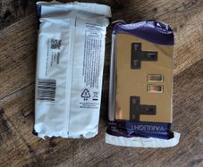 Varilight screwless brass double sockets some with USB and USB charging