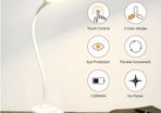 LED Desk Touch Switch Clip Study Reading Light
