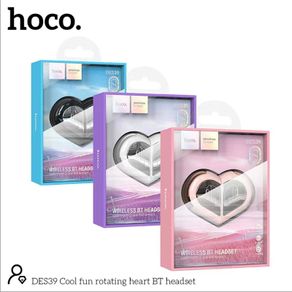 Cool Fun Rotating Heart Bluetooth Earbuds Pink