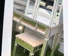 Mirrored dressing table with stool