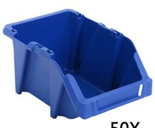 50 pcs Stackable Storage Bins 200x300x130 mm Blue