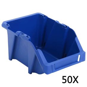 50 pcs Stackable Storage Bins 200x300x130 mm Blue
