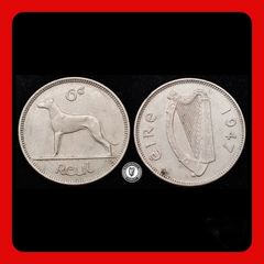 Ireland - 1947 - 6 Pence - Wolfhound - KM.13a - [2383]