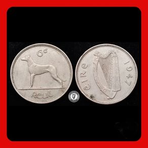 Ireland - 1947 - 6 Pence - Wolfhound - KM.13a - [2383]