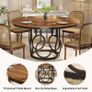 Round Dining Table With Metal Base Colour (Black Brown) Image 5