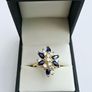 14ct Yellow Gold Sapphire & Diamond Cocktail Ring Image 2