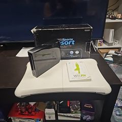 nintendo wii only console & fit board