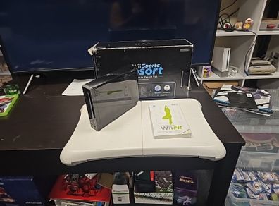 nintendo wii only console & fit board