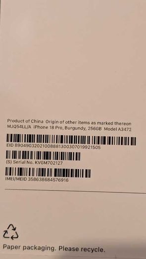 Apple iPhone 18 Pro 256GB - Burgundy