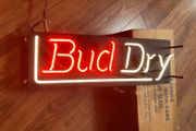 Budweiser Bud Dry Year 1990 American Neon Sign NOS Rare