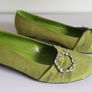 Solada Moda Ladies Green Suede Shoes New With Box Size UK4 Jewel Detail Low Heel CAN POST Image 8