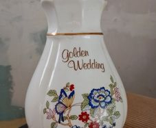 Vintage Royal Tara Irish Fine Bone China Golden Wedding Vase