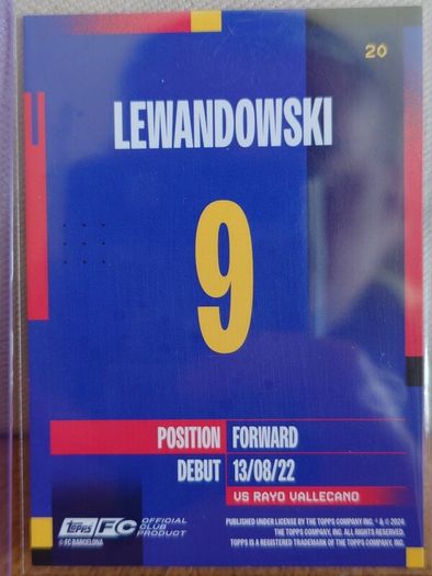 Robert Lewandowski Barcelona Forward Topps
