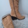 Tan suede wedge Boots Image 5