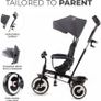 Tricycle, Baby Push Trike, Kids First Bike, Free Wheel Functions, Parenthandle, Footrest, Accessories, Bag, Cupholder, from 9 Months to 5 Years, Gray Image 4