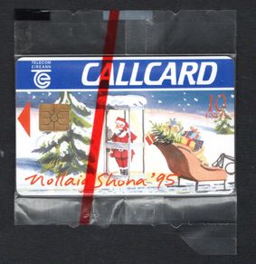 1995 Ireland 10 unit Happy Christmas and Peaceful New Year in 1995 (Gemplus GEM1) Call Card New in Packaging Telecom Eireann card number 1105.