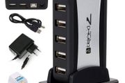 New 7 Ports Hub USB 2.0 High Speed Smart Adapter PC Computer Laptop + PSU #1371