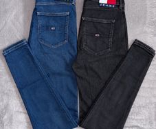 Two pairs of Black and Blue Tommy Hilfiger jeans W29/L 34 Uk 10