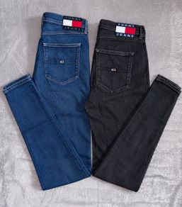 Two pairs of Black and Blue Tommy Hilfiger jeans W29/L 34 Uk 10