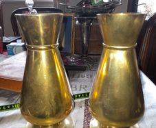 A Beautiful Pair of Old Heavy Brass Vases, Postage Available or Collection on all my items