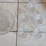 Vintage French Clear Glass Dessert Set Sunburst Pineapple Design Image 2