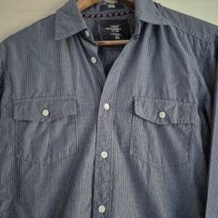 Grey and White Striped Mens Shirt form H&M