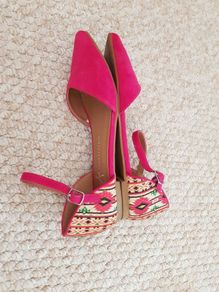 Cerise Pink Pointed Toe Shoes - Size 4