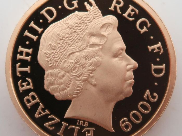 Royal Shield 2009 Gold Proof 1 Pound coin 19.59 grams. Very low mintage 540 only
