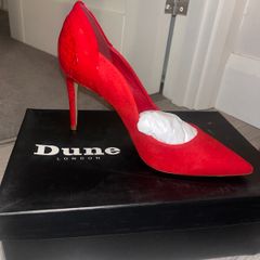 Red Suede Dune High Heels