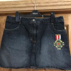Morgan Denim Skirt Size 12 with beaded embellishments